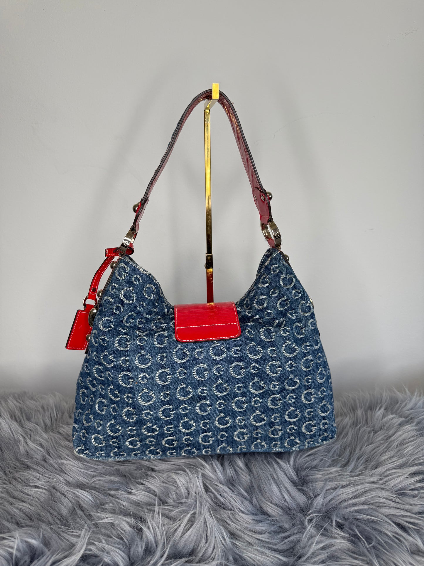 Guess Vintage Tasche Y2k Rare Denim Blau rot