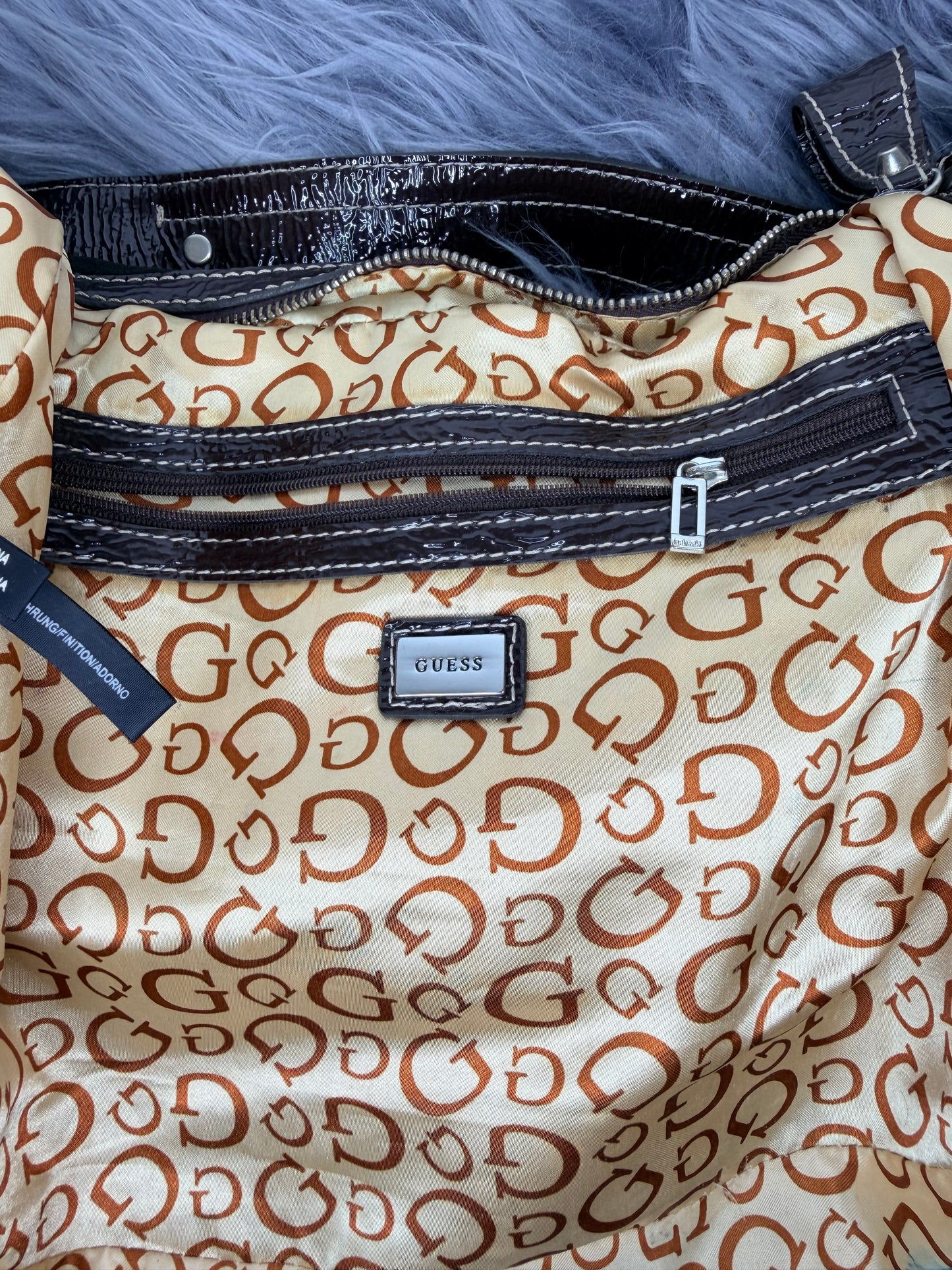 Guess vintage Tasche y2k rare braun samt