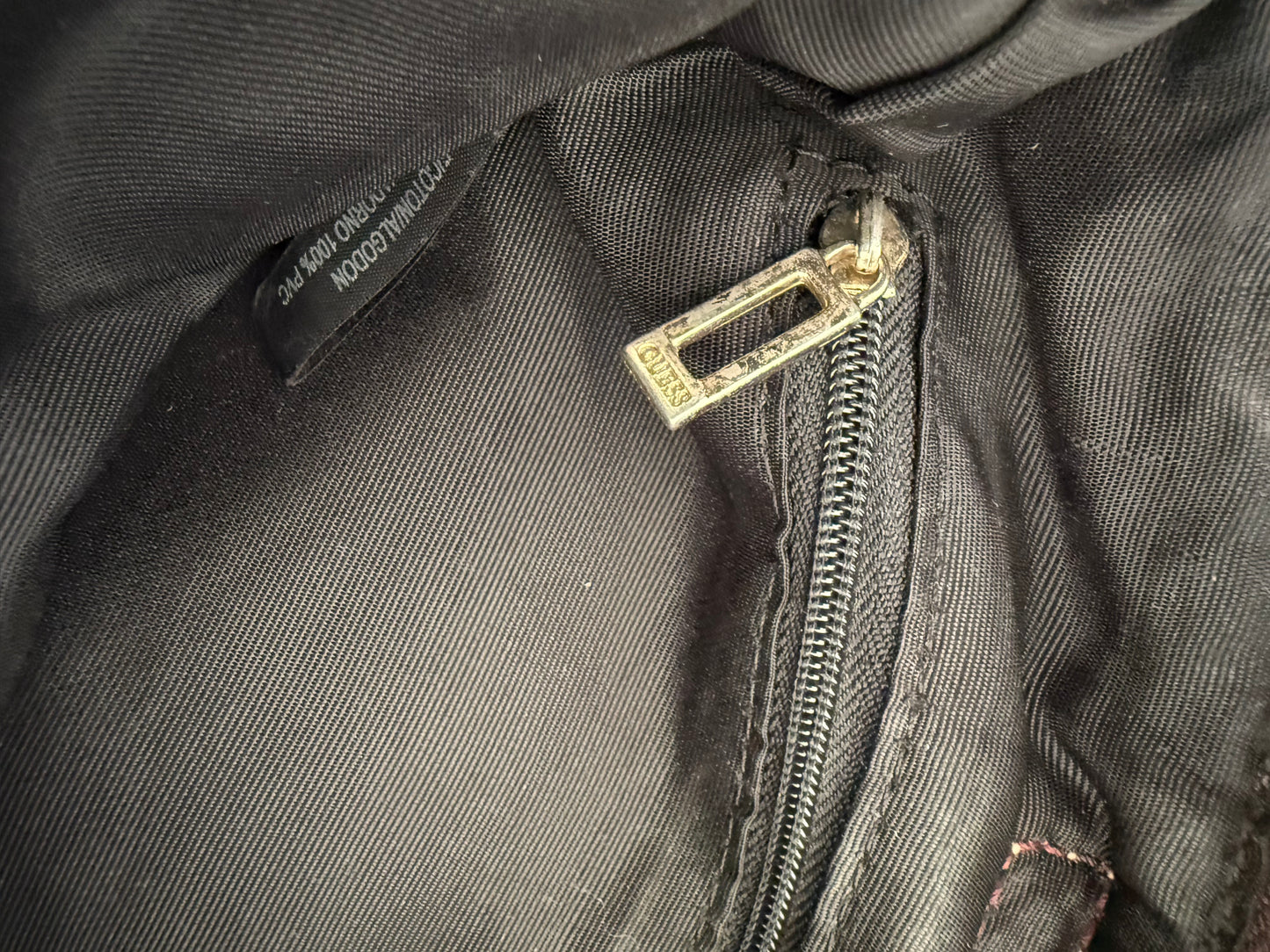 Guess vintage Tasche Y2k Rare denim braun Gold