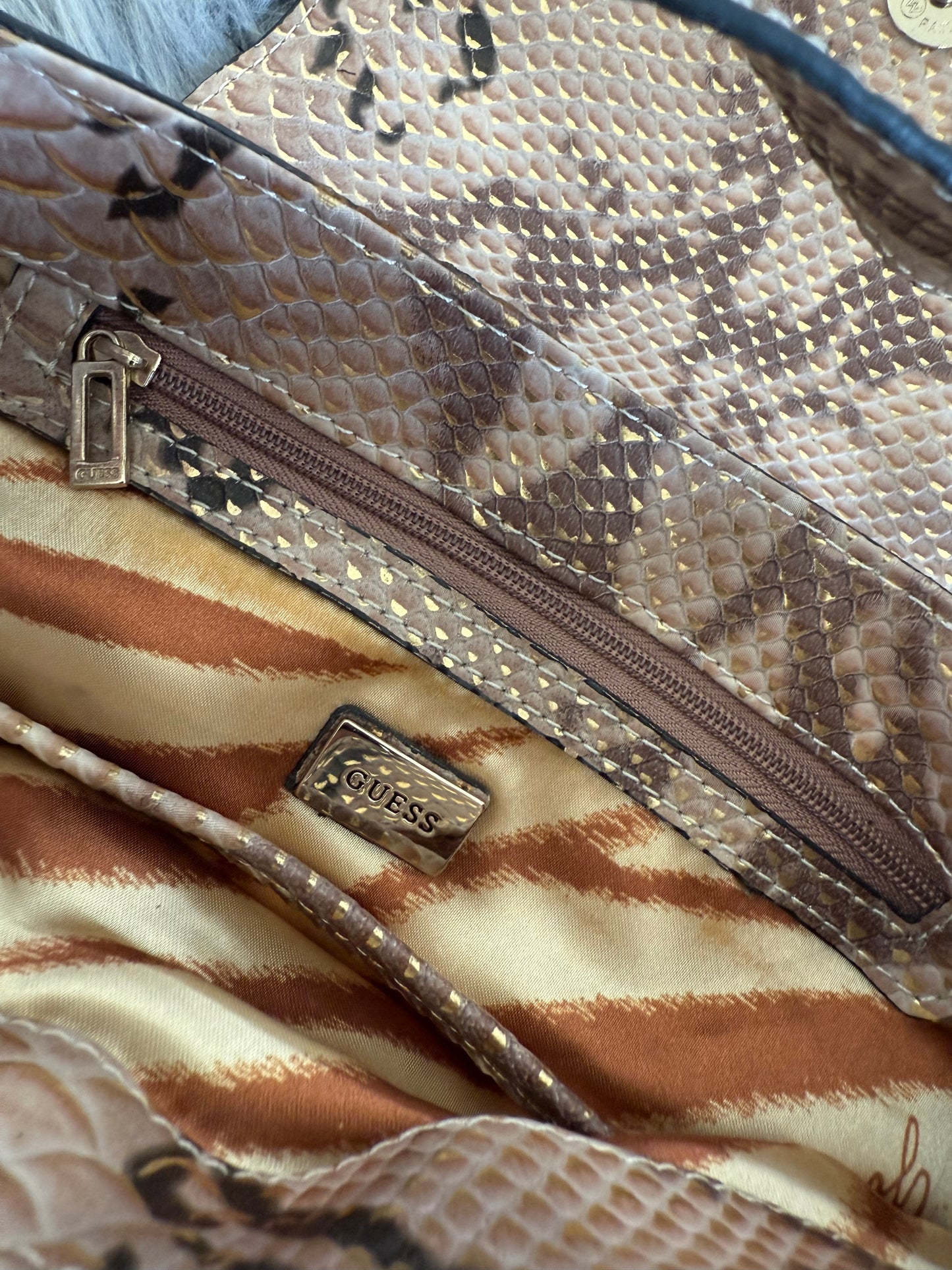 Guess vintage Tasche Y2k Rare Denim Silver brau braun