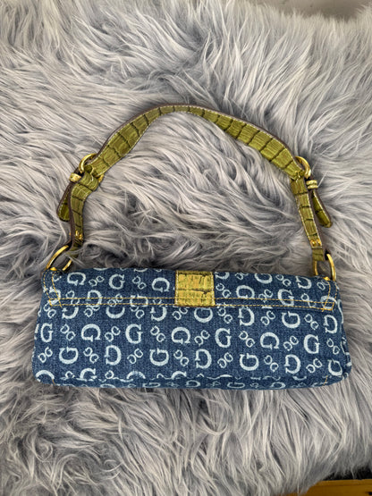 Guess vintage Tasche denim Gold Details blau selten