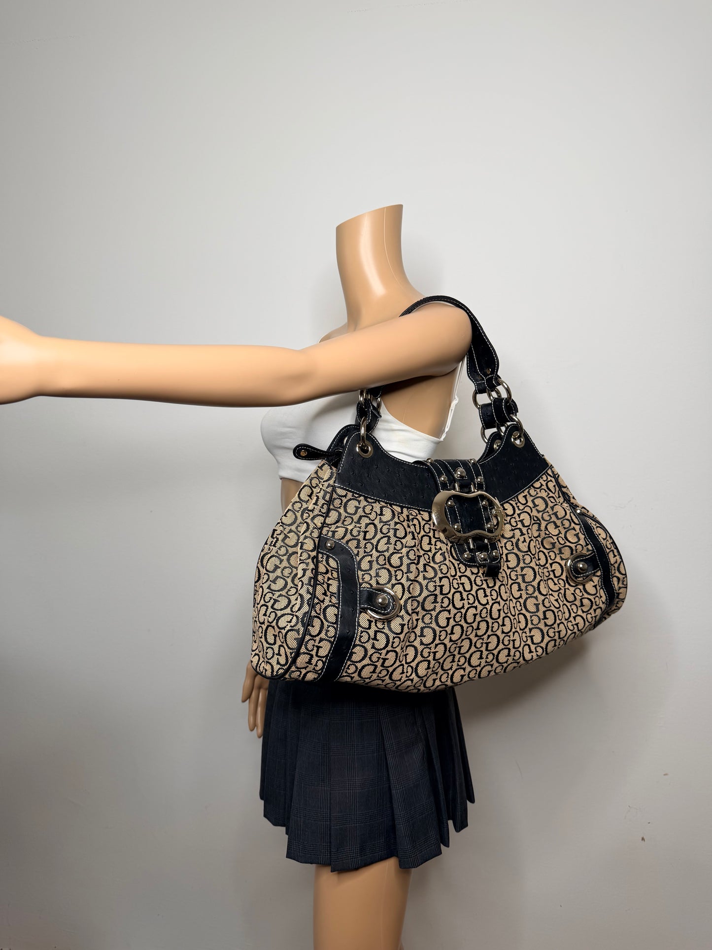 Guess vintage Tasche y2k rare beige schwarz