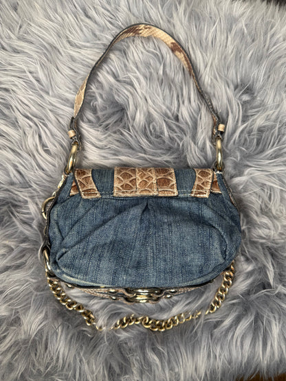 Guess vintage Tasche denim rare blau braun