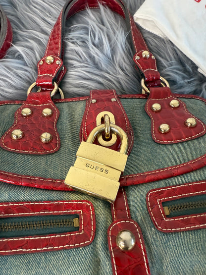 Guess vintage Tasche y2k rare rot denim