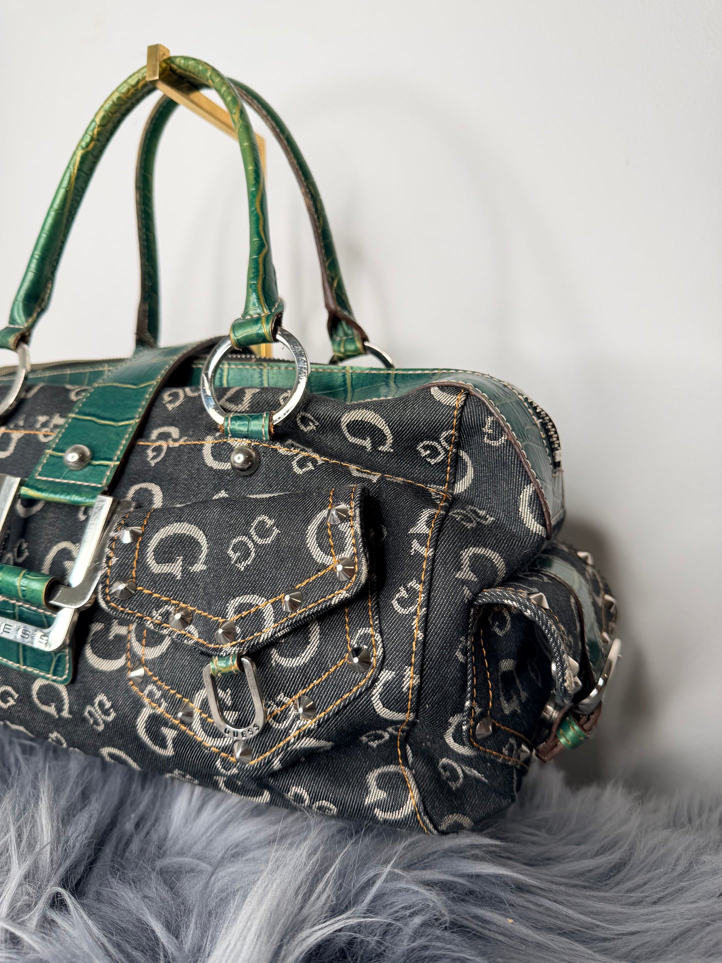 Guess vintage Tasche y2k rare Denim grün